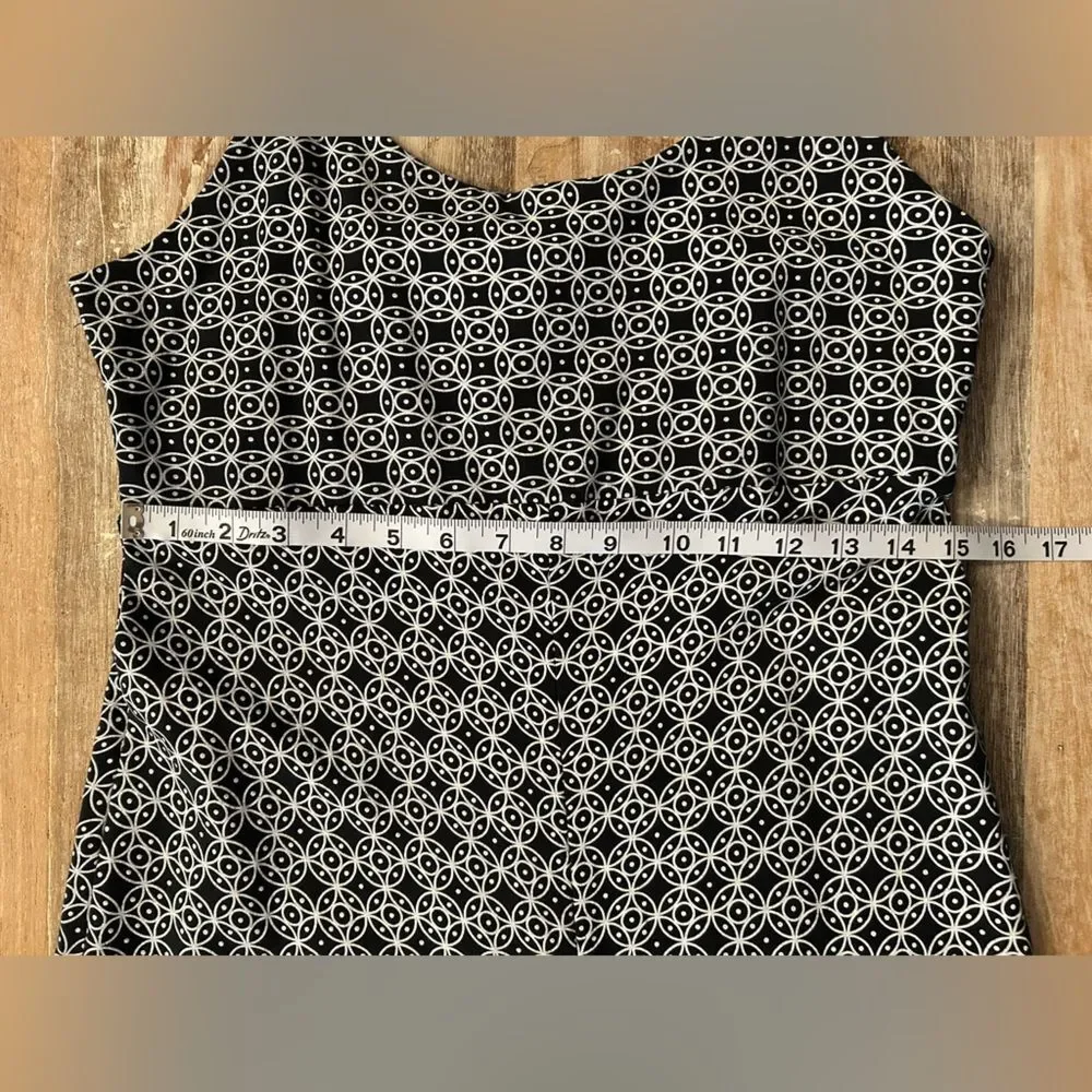 Madison Dress Black and White Geometric Patterned Size Small Sundress